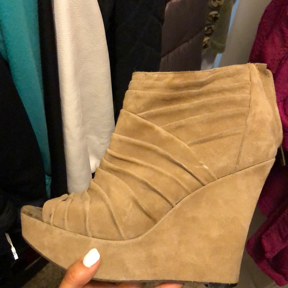 Tan chunky wedge